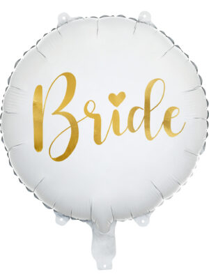 Фолиев Балон за Моминско Парти "Bride" 45 см, бял