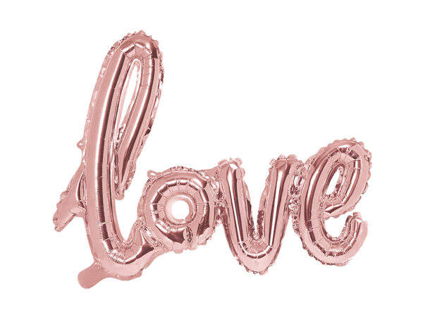 Фолиев Балон Надпис Love - Розово Злато