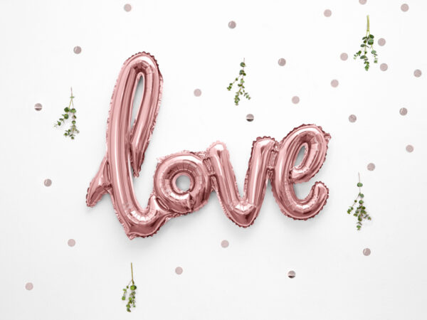 Фолиев Балон Надпис Love - Розово Злато