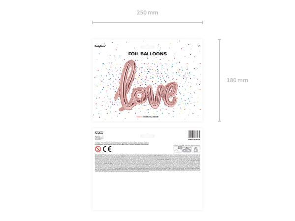 Фолиев Балон Надпис Love - Розово Злато