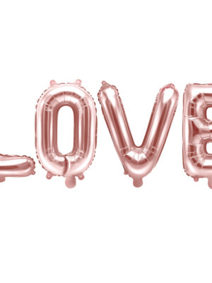 Фолио Балони Букви LOVE, розово злато (140x35см)