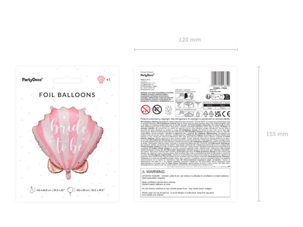 Фолиев балон Морска Мида  "Bride to be" - 52x50см