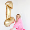 Фолиев балон Пенис, златен - 55.5×112 см