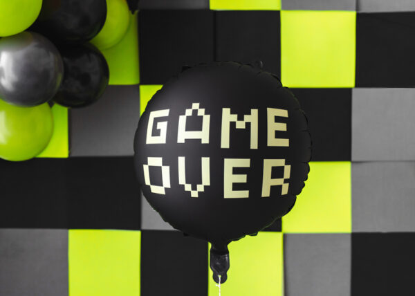 Фолиев балон Game Over, 45 см, черен