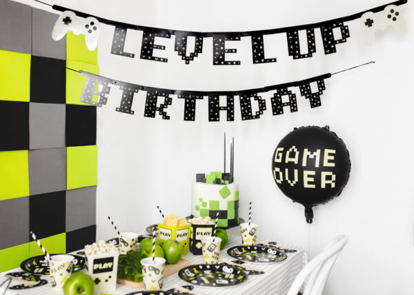 Фолиев балон Game Over, 45 см, черен
