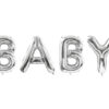 Красив Фолиев Балон Baby, Сребърен - 262 x 86 см
