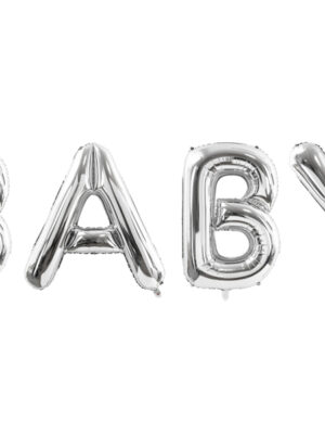 Красив Фолиев Балон Baby, Сребърен - 262 x 86 см