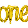 Фолиев балон надпис One, злато - 66 x 37 cm