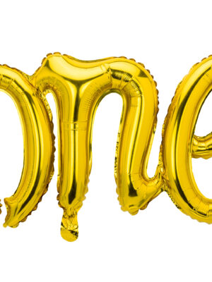 Фолиев балон надпис One, злато - 66 x 37 cm