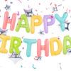 Голям надпис от фолиеви балони букви "Happy Birthday", 395 x 35cm микс от цветове