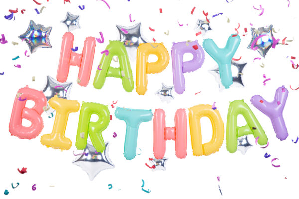 Голям надпис от фолиеви балони букви "Happy Birthday", 395 x 35cm микс от цветове