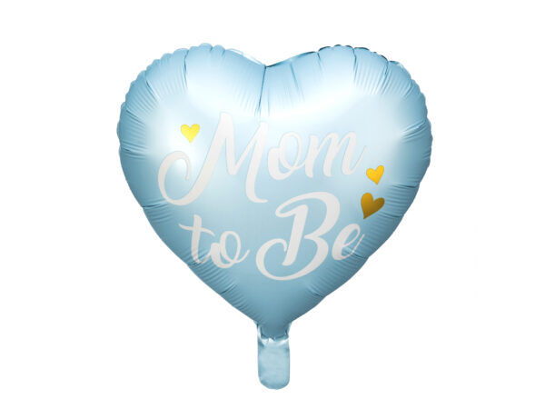 Фолиев балон сърце с надпис " Mom to Be ", 45cm, Син