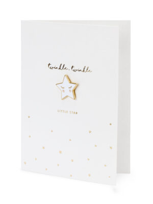 Поздравителна Картичка "Twinkle, Twinkle Little Star" със значка Звезда -10.5см x14.8см