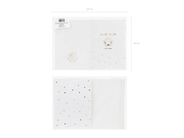 Поздравителна Картичка "Twinkle, Twinkle Little Star" със значка Звезда -10.5см x14.8см