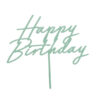 Украса за торта "Happy Birthday", зелен 18 х 16.5 см