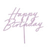 Украса за торта "Happy Birthday", лилав 18 х 16.5 см