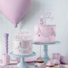 Украса за торта "Happy Birthday", лилав 18 х 16.5 см