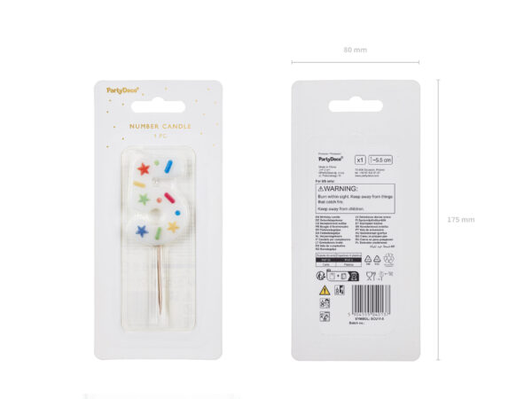 Свещи за торта "Конфети" 0 .. 9 - 5.5 см