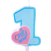 Свещ за Торта в Небесно Синьо "Only One" 8 см