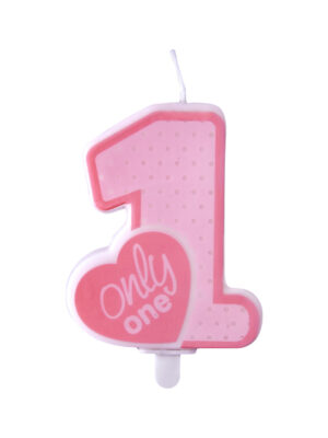 Свещ за Торта в Розов Нюанс "Only One" 8 см