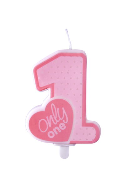 Свещ за Торта в Розов Нюанс "Only One" 8 см