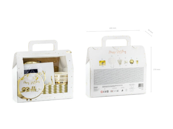 Комплект парти декорации - Рожден ден, златисти (1 комплект / 60 части )