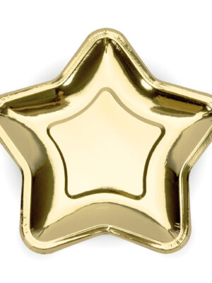Парти Чинии Звезда, злато (6бр/оп.) - 23 см