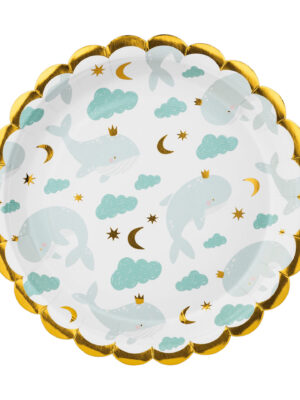 Хартиени чинийки с тема Кит, 18 cм