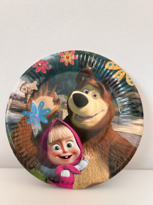 Парти чинийки Маша и Мечока - 18 см/ 10 бр.