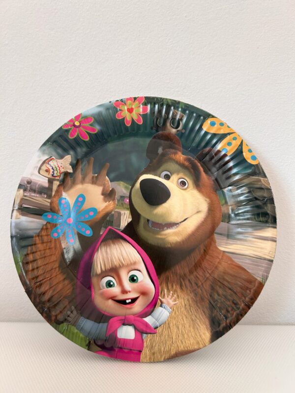 Парти чинийки Маша и Мечока - 18 см/ 10 бр.