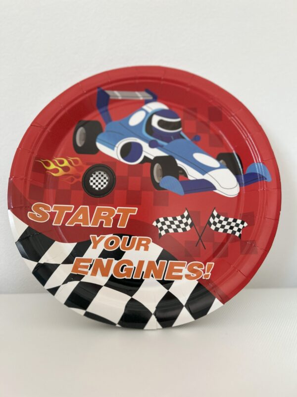 Парти чинийки Състезателни коли - 23 см/ 10 бр.