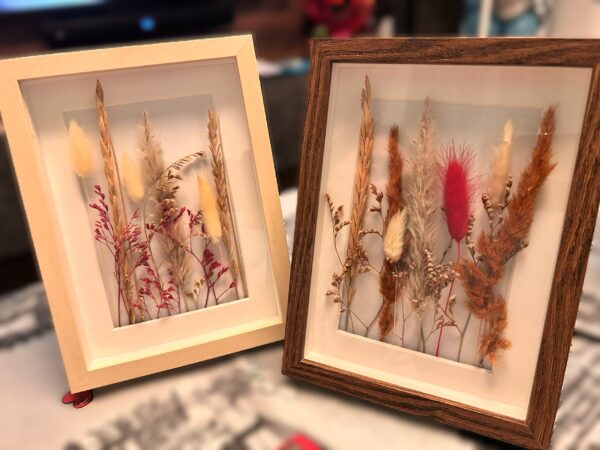 Красиви обемни рамки с декорация от суха растителност